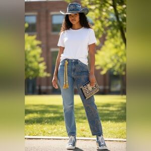 🌴JEANS NWOT  Straight From The Product Sample Line HAND PAINTED